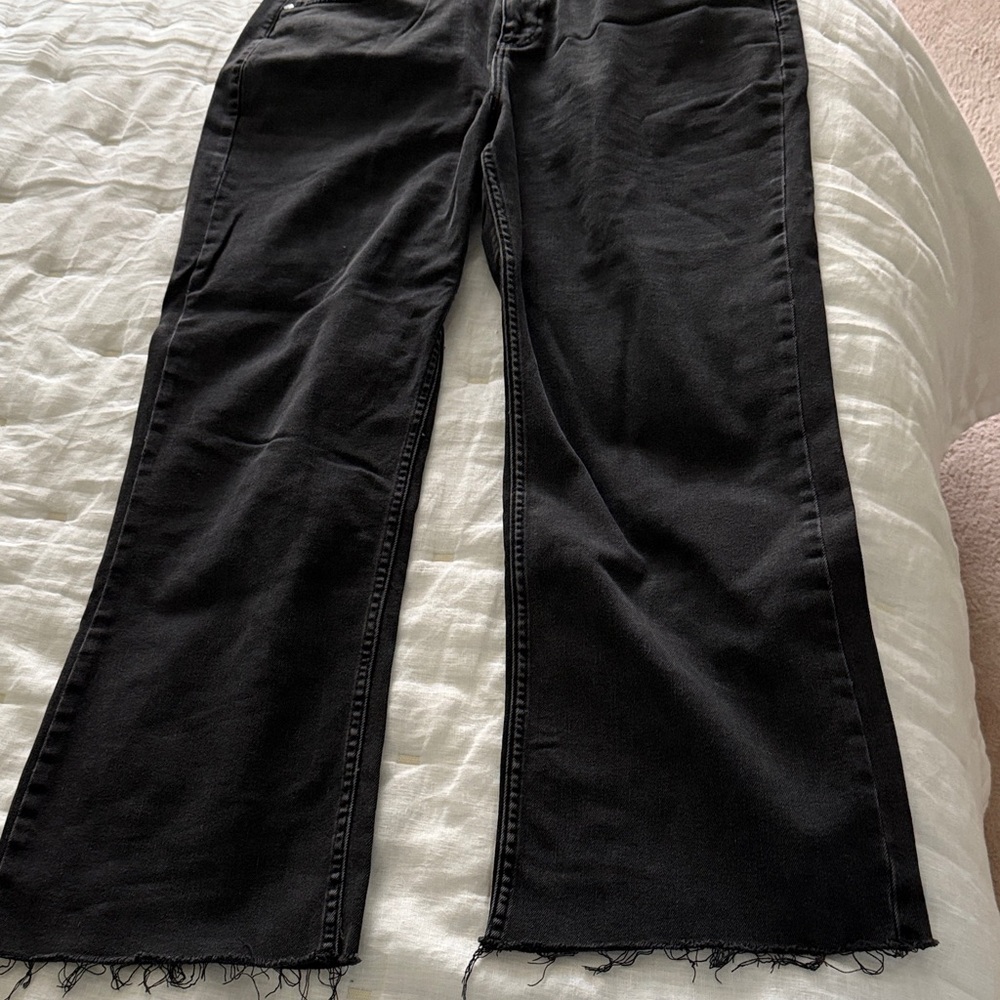 Pilcro Charcoal Wide-Leg Jeans